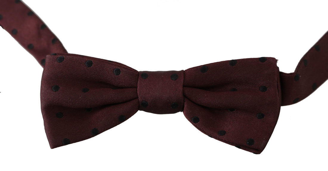Dolce &amp; Gabbana Purple Dotted Silk Adjustable Neck Papillon Bow Tie