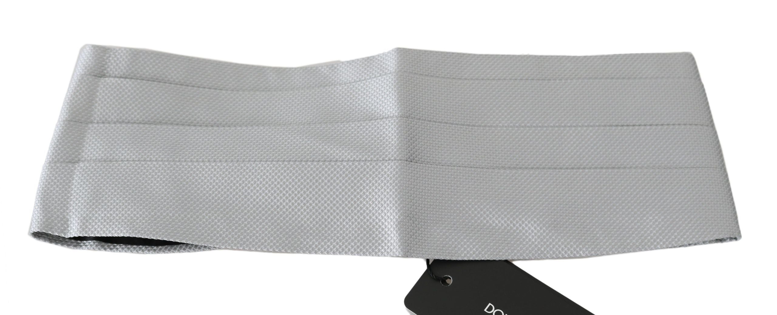 Dolce &amp; Gabbana Gray Men Waist Belt 100% Silk Cummerbund