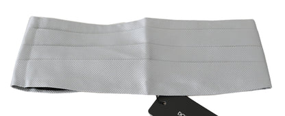Dolce &amp; Gabbana Gray Men Waist Belt 100% Silk Cummerbund