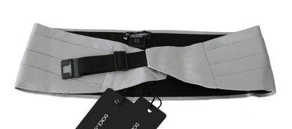 Dolce &amp; Gabbana Gray Men Waist Belt 100% Silk Cummerbund