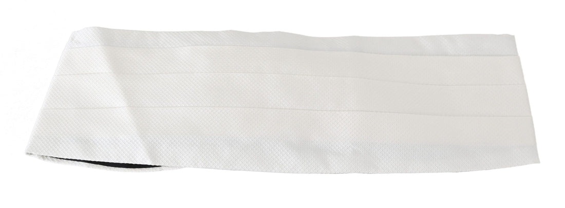 Dolce &amp; Gabbana White Men Waist Belt 100% Silk Cummerbund