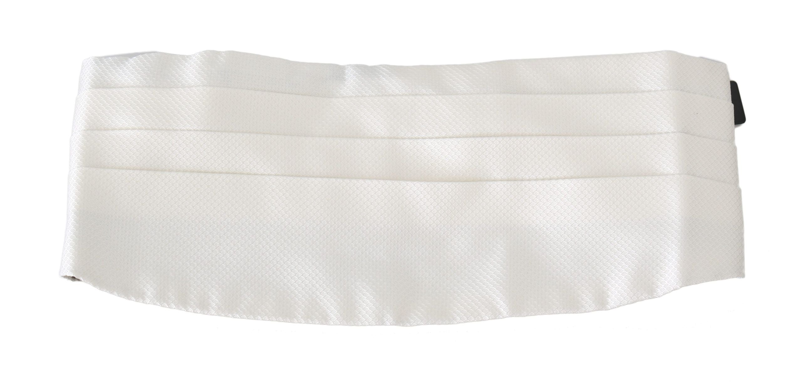 Dolce &amp; Gabbana White Men Waist Belt 100% Silk Cummerbund