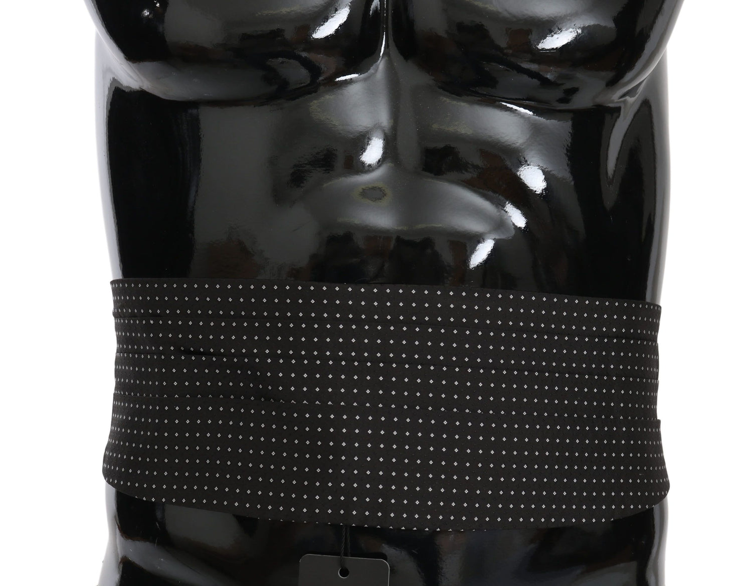 Dolce &amp; Gabbana Black Dotted Waist Belt Silk Cummerbund