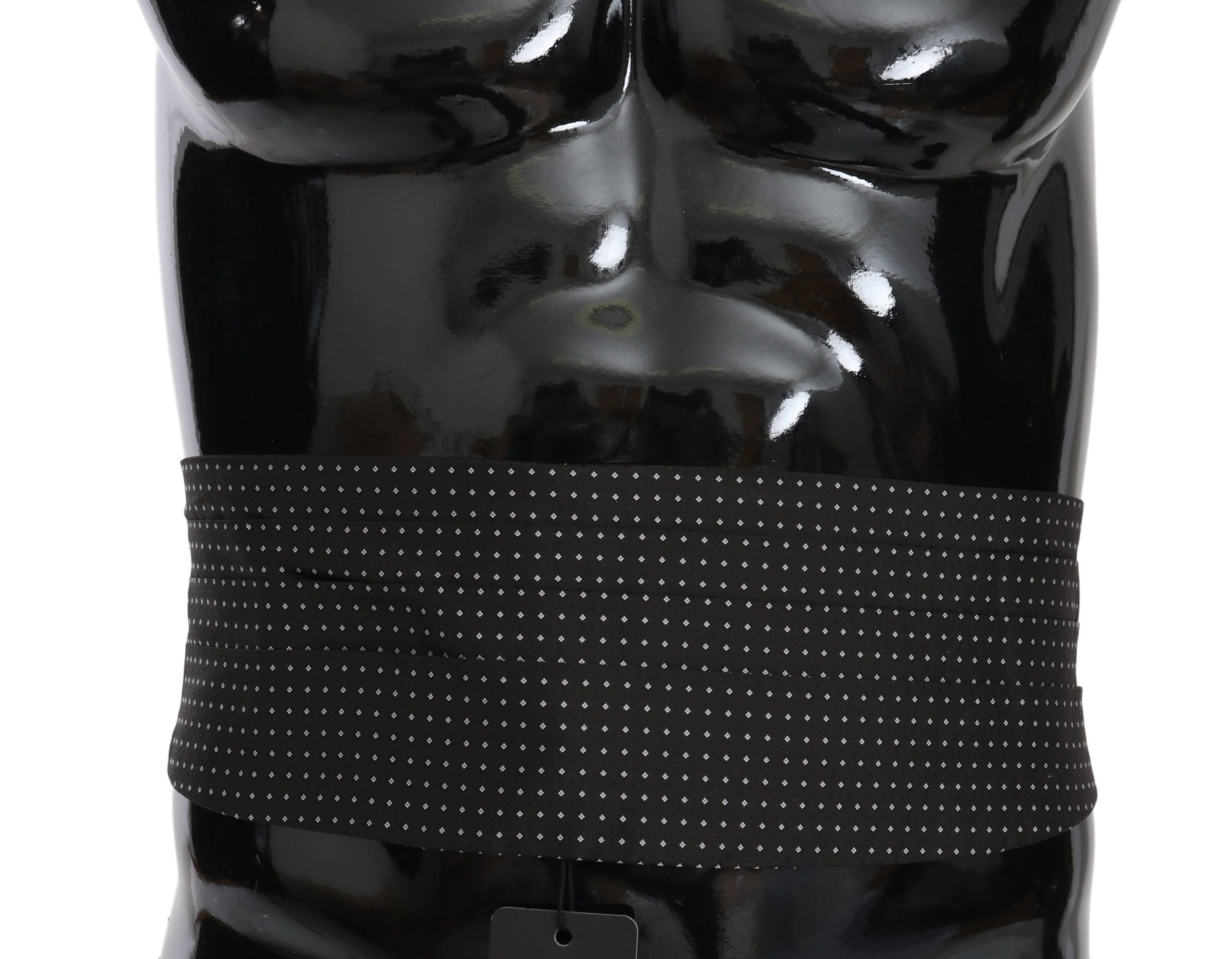 Dolce &amp; Gabbana Black Dotted Waist Belt Silk Cummerbund