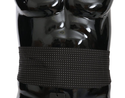 Dolce &amp; Gabbana Black Dotted Waist Belt Silk Cummerbund
