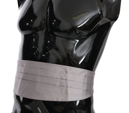 Dolce &amp; Gabbana Gray Men Waist Belt 100% Silk Cummerbund