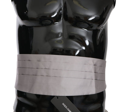 Dolce &amp; Gabbana Gray Men Waist Belt 100% Silk Cummerbund