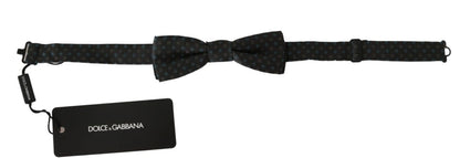 Dolce &amp; Gabbana Gray Patterned Mens Necktie Papillon 100% Silk Bow Tie