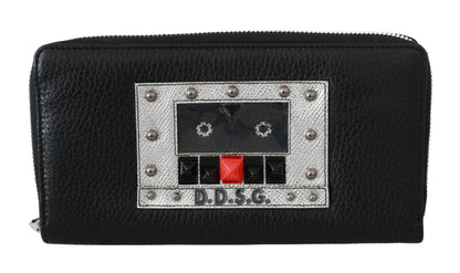 Dolce &amp;amp; Gabbana Svart Herrplånbok med Dragkedja Continental-Plånbok i 100 % Läder