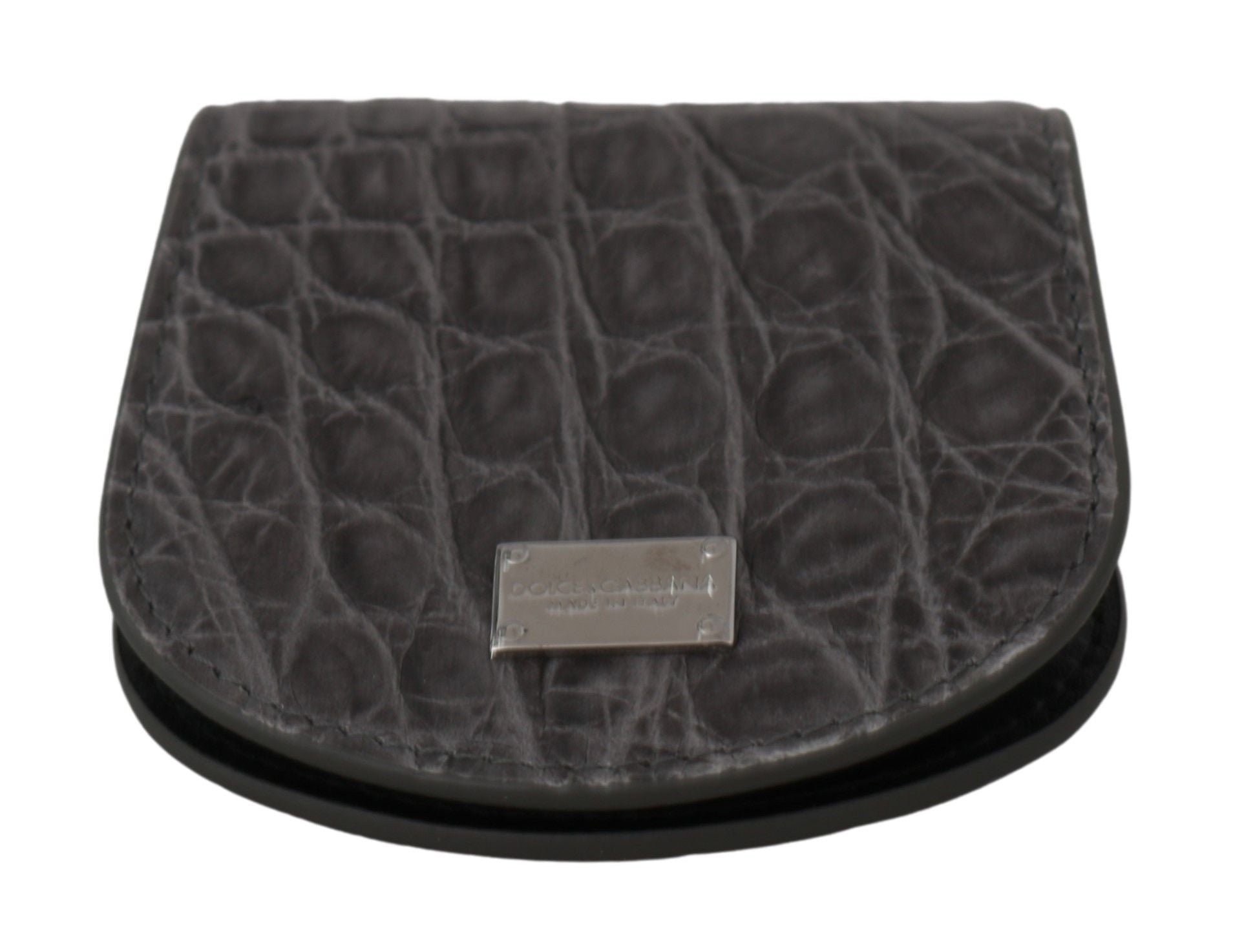 Dolce &amp; Gabbana Gray Exotic Skin Condom Case Holder Pocket Wallet
