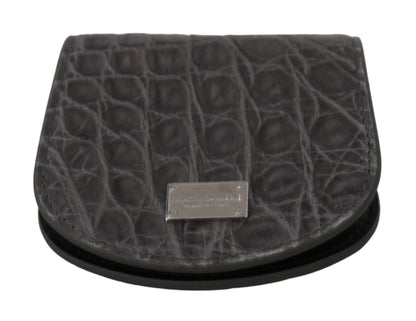 Dolce &amp; Gabbana Gray Exotic Skin Condom Case Holder Pocket Wallet