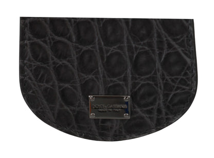 Dolce &amp; Gabbana Gray Exotic Skin Condom Case Holder Pocket Wallet