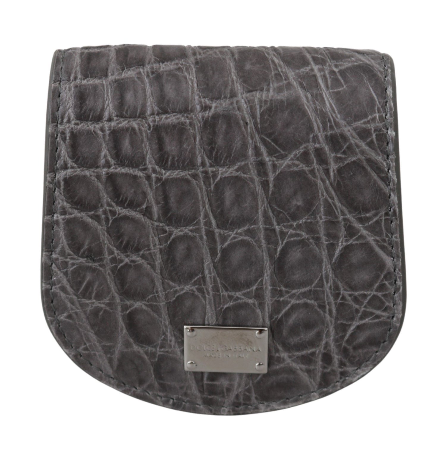 Dolce &amp; Gabbana Gray Exotic Skin Condom Case Holder Pocket Wallet