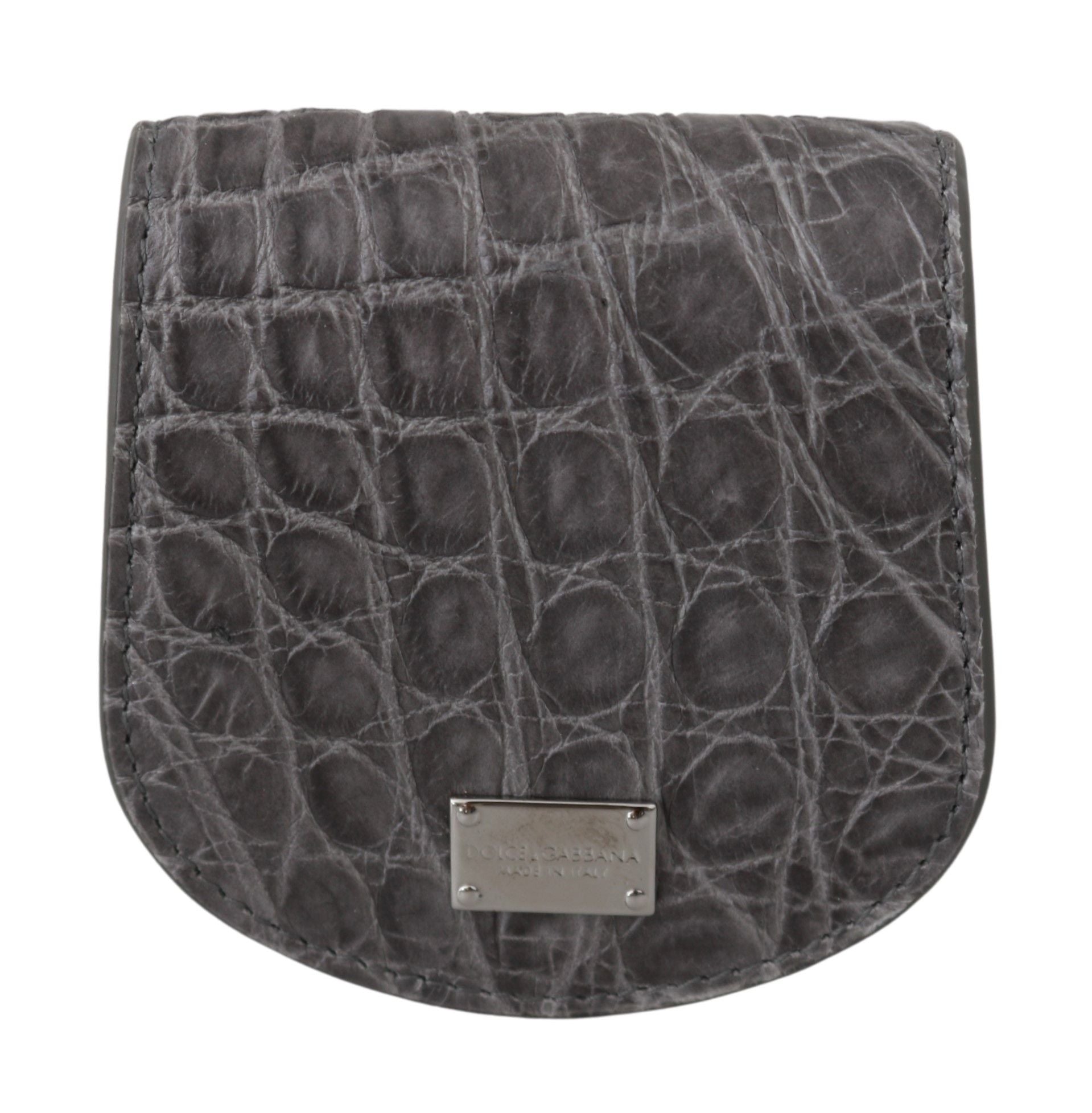 Dolce &amp; Gabbana Gray Exotic Skin Condom Case Holder Pocket Wallet