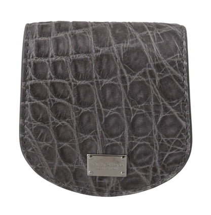 Dolce &amp; Gabbana Gray Exotic Skin Condom Case Holder Pocket Wallet