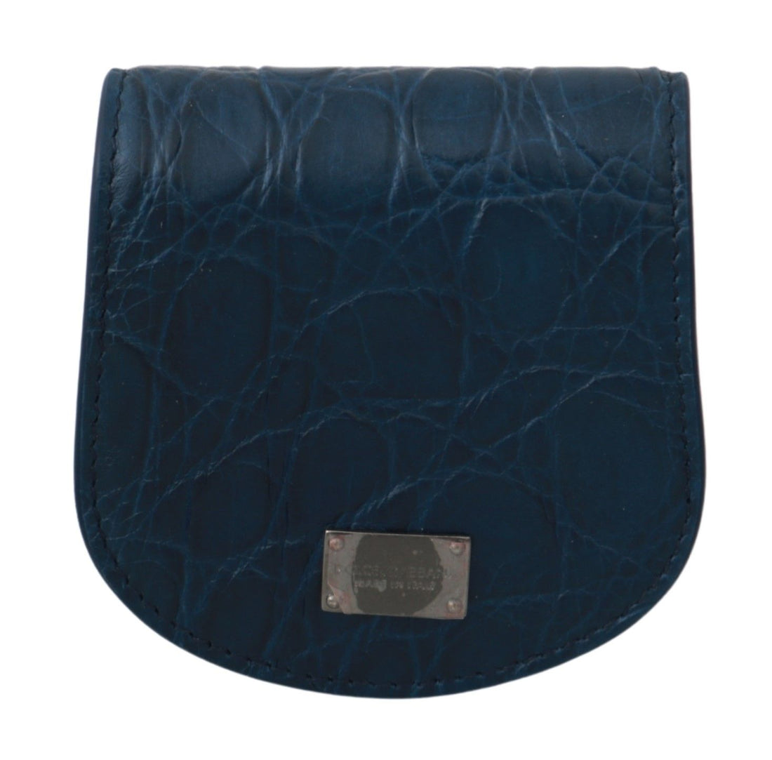 Dolce &amp; Gabbana Blue Leather Holder Pocket Condom Case