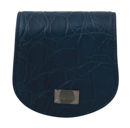Dolce &amp; Gabbana Blue Leather Holder Pocket Condom Case