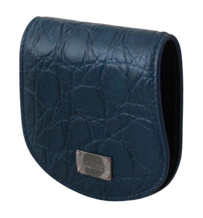 Dolce &amp; Gabbana Blue Leather Holder Pocket Condom Case