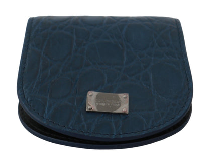 Dolce &amp; Gabbana Blue Leather Holder Pocket Condom Case