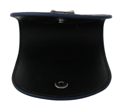 Dolce &amp; Gabbana Blue Leather Holder Pocket Condom Case
