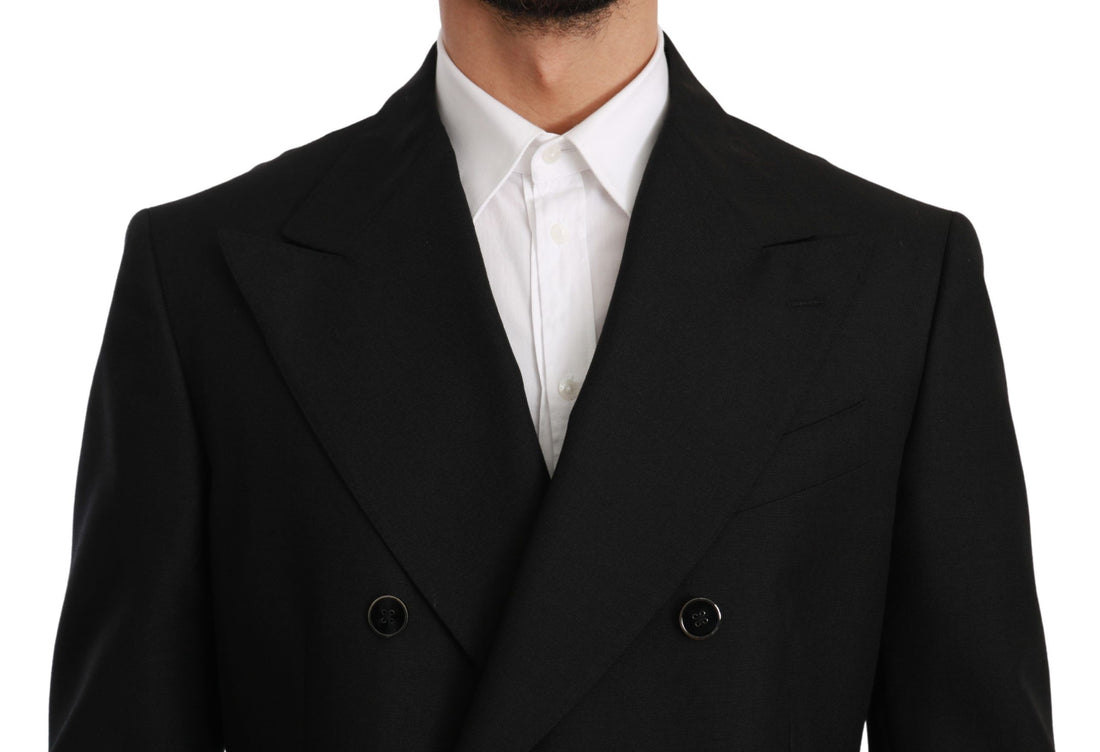 Dolce &amp;amp; Gabbana Svart Slim Fit Jacka Kappa Ullkavaj