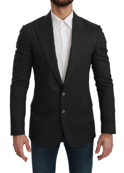 Dolce &amp; Gabbana Gray NAPOLI Slim Fit Jacket Wool Blazer