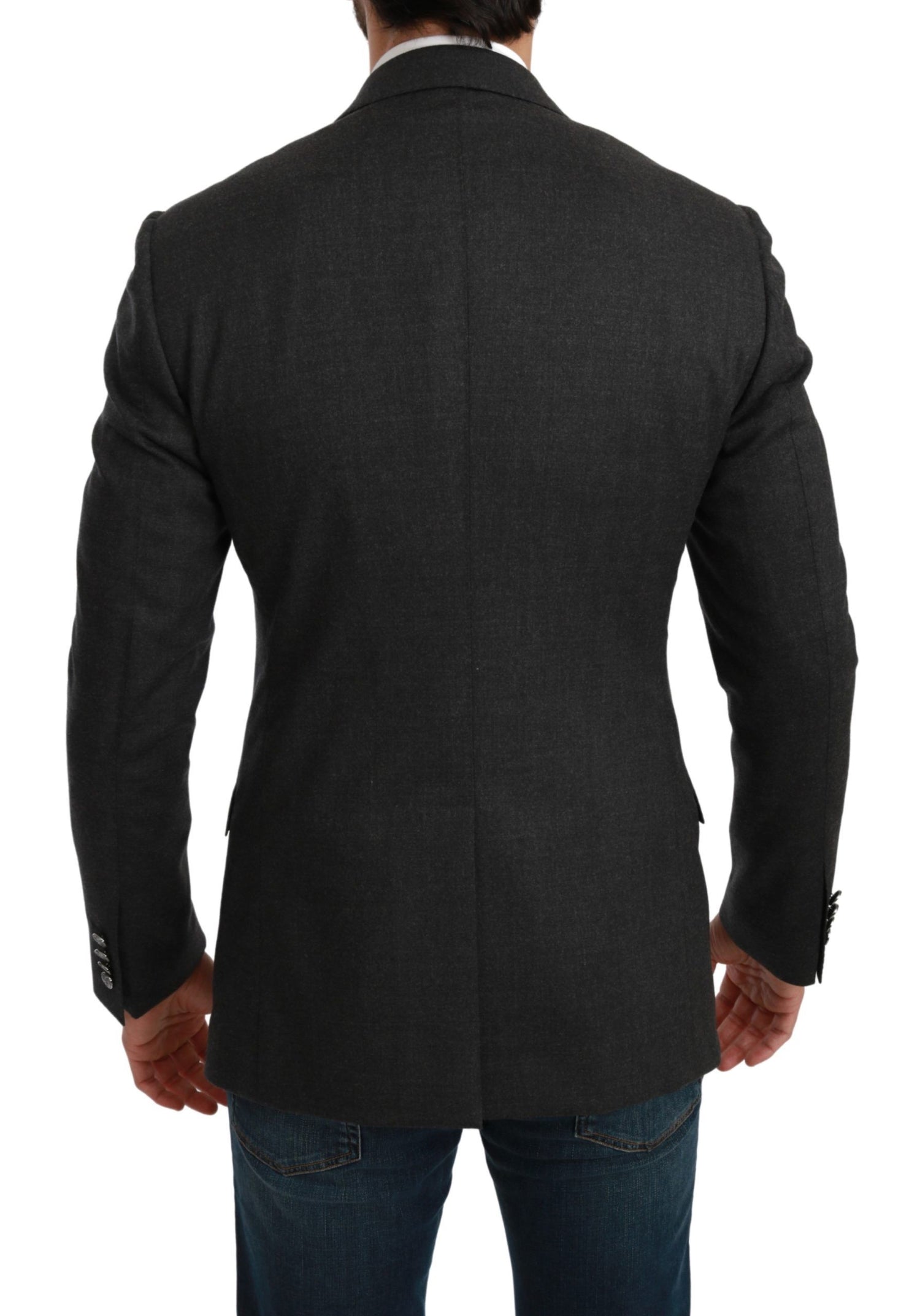 Dolce &amp; Gabbana Gray NAPOLI Slim Fit Jacket Wool Blazer