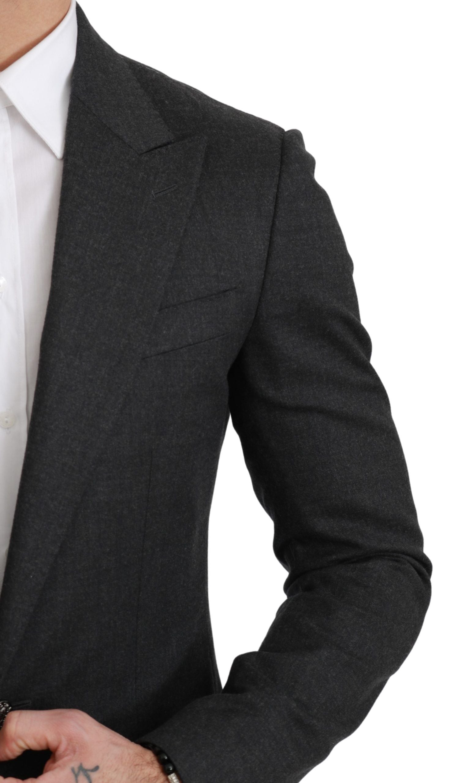 Dolce &amp; Gabbana Gray NAPOLI Slim Fit Jacket Wool Blazer