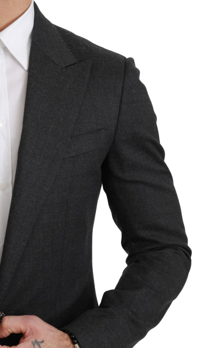 Dolce &amp; Gabbana Gray NAPOLI Slim Fit Jacket Wool Blazer