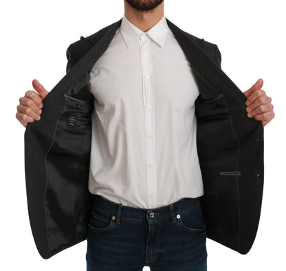 Dolce &amp; Gabbana Gray NAPOLI Slim Fit Jacket Wool Blazer