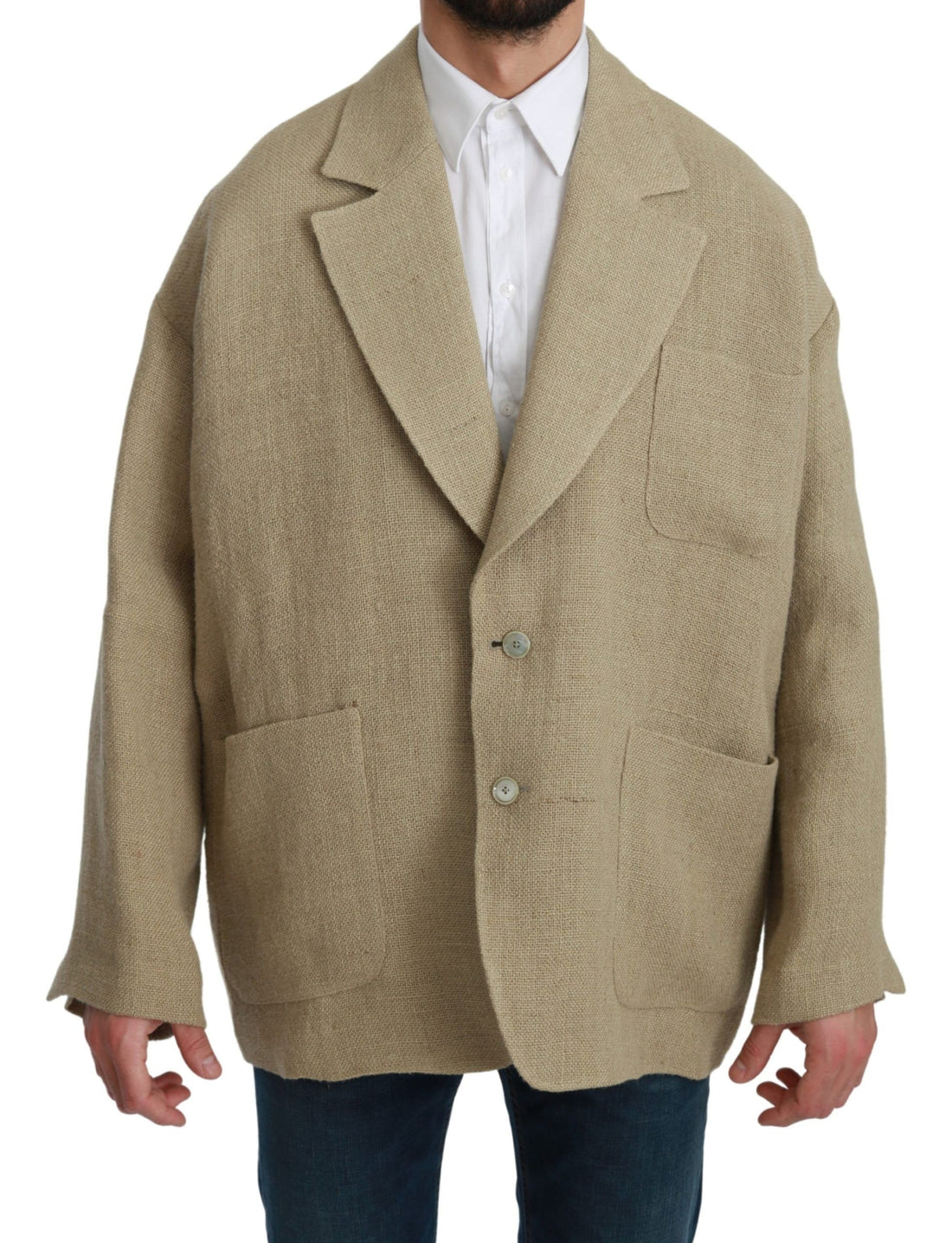 Dolce &amp;amp; Gabbana Beige Kavaj 100% Jute Kavaj