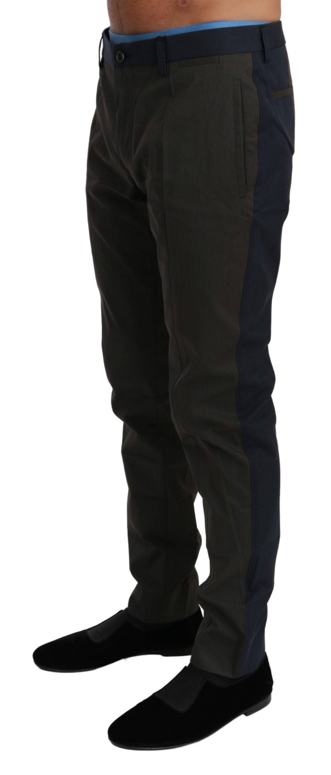 Dolce &amp;amp; Gabbana Eleganta Slim Fit Randiga Casual Byxor