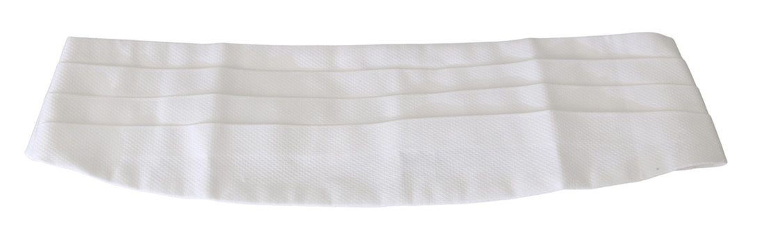 Dolce &amp; Gabbana White Men Waist Belt Cotton Cummerbund