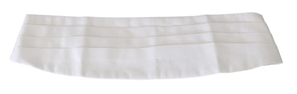 Dolce &amp; Gabbana White Men Waist Belt Cotton Cummerbund