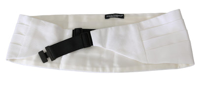 Dolce &amp; Gabbana White Men Waist Belt Cotton Cummerbund