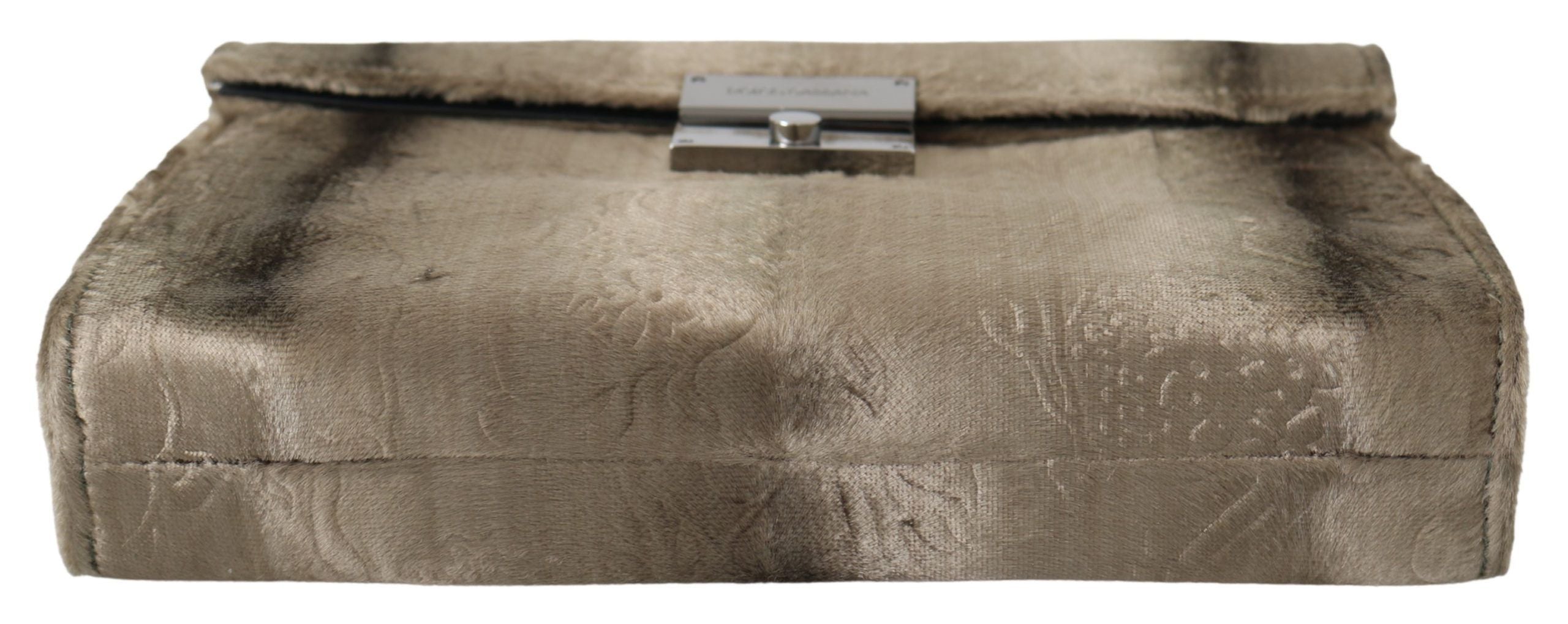 Dolce &amp;amp; Gabbana Beige Sammet Blommig Läder Herrdokumentportfölj