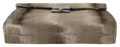 Dolce &amp;amp; Gabbana Beige Sammet Blommig Läder Herrdokumentportfölj