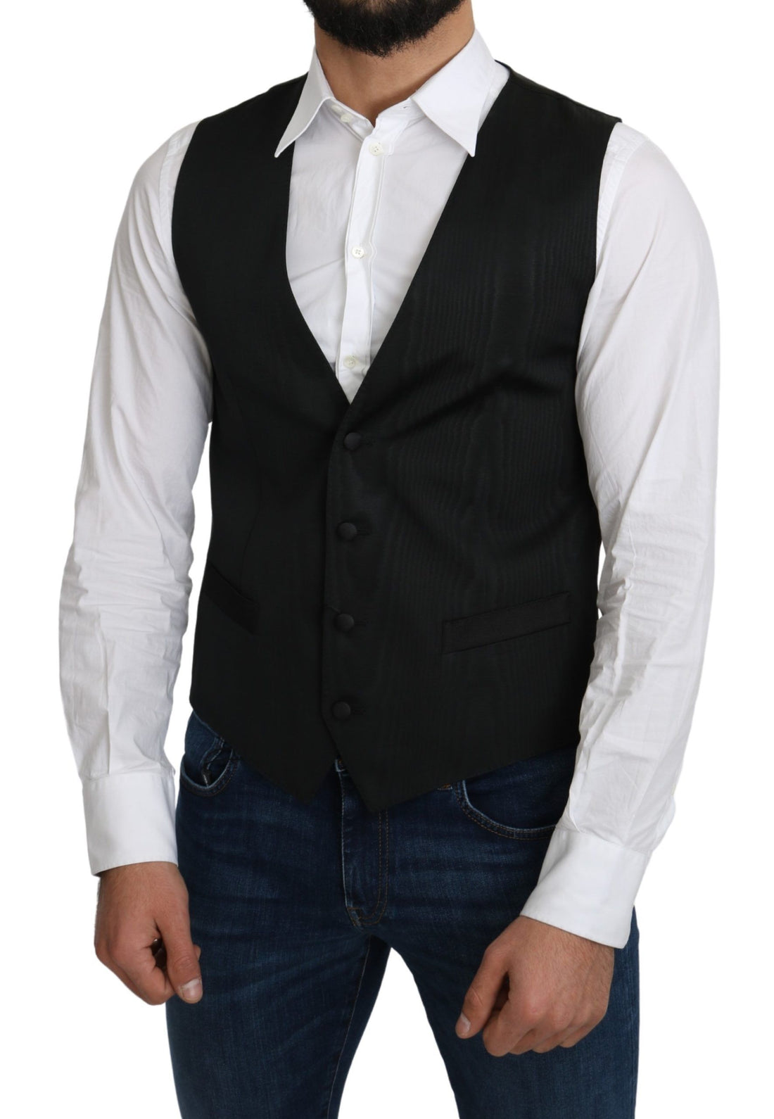 Dolce &amp;amp; Gabbana Grå 100% Siden Formell Kappa Väst