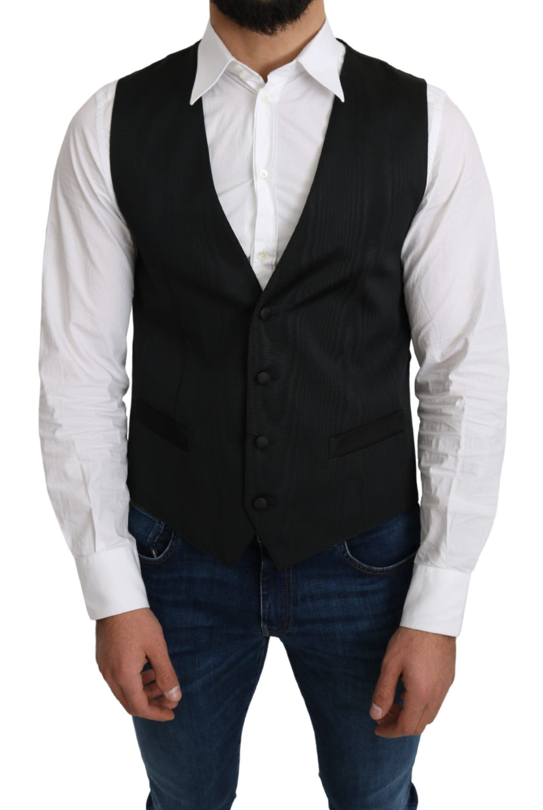 Dolce &amp;amp; Gabbana Grå 100% Siden Formell Kappa Väst
