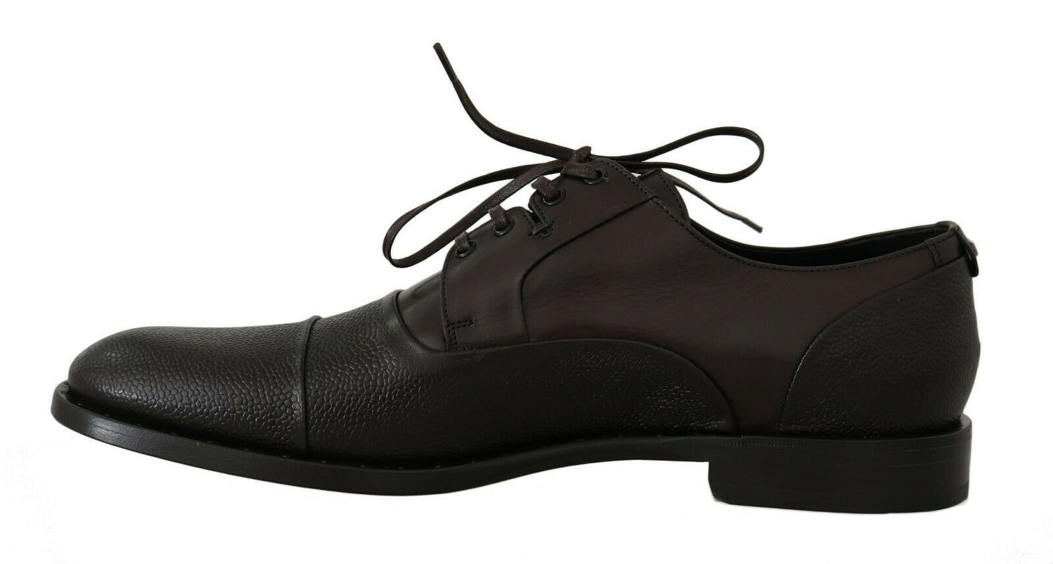 Dolce &amp; Gabbana Brown Leather Laceups Dress Mens Shoes