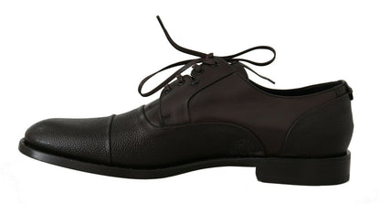 Dolce &amp; Gabbana Brown Leather Laceups Dress Mens Shoes