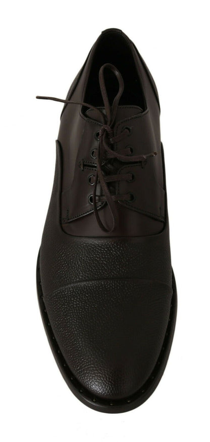 Dolce &amp; Gabbana Brown Leather Laceups Dress Mens Shoes