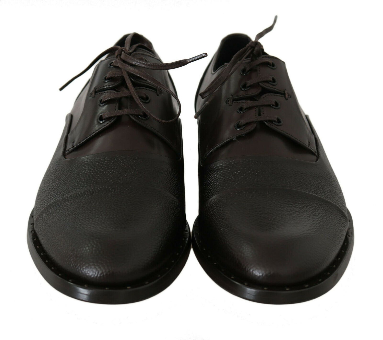 Dolce &amp; Gabbana Brown Leather Laceups Dress Mens Shoes
