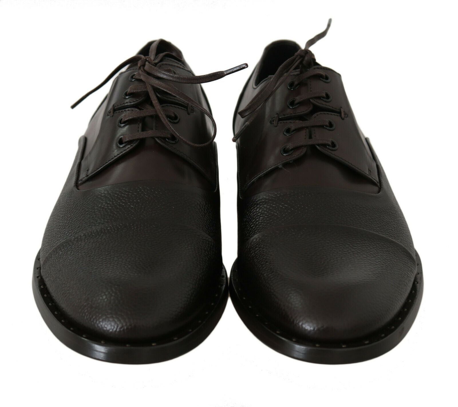 Dolce &amp; Gabbana Brown Leather Laceups Dress Mens Shoes
