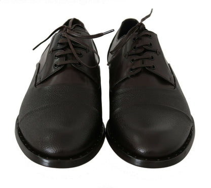 Dolce &amp; Gabbana Brown Leather Laceups Dress Mens Shoes