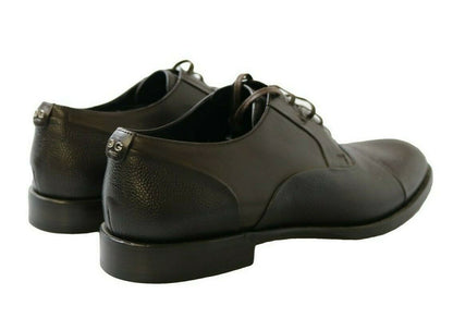 Dolce &amp; Gabbana Brown Leather Laceups Dress Mens Shoes