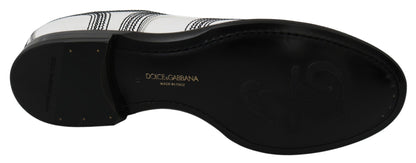 Dolce &amp;amp; Gabbana Vita Läder Derby Formella Svarta Spetsskor