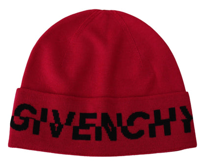 Givenchy Röd Rosa Ullmössa Unisex Herr Dam Mössa Hatt