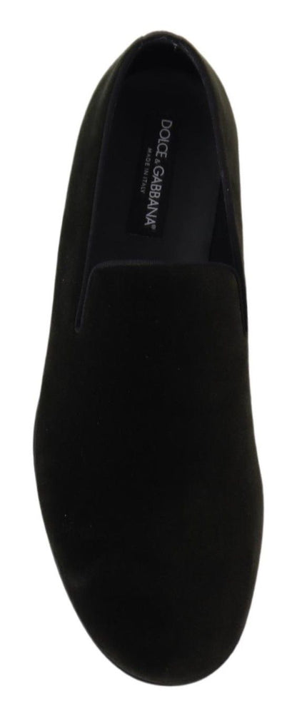 Dolce &amp;amp; Gabbana Gröna Sammets Slip On Herrloafers