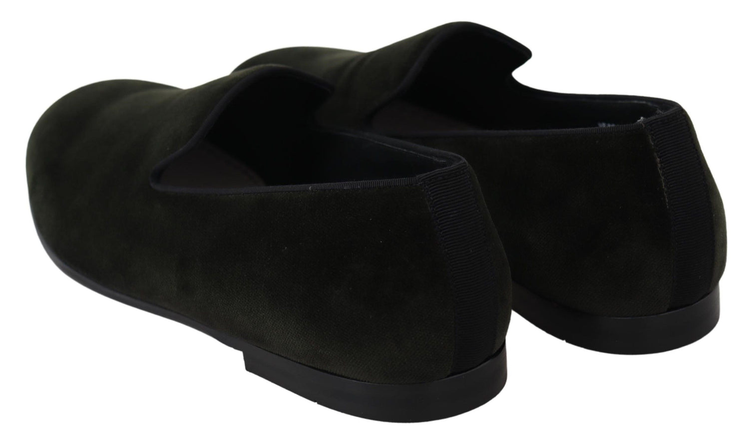 Dolce &amp;amp; Gabbana Gröna Sammets Slip On Herrloafers